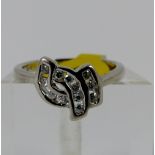 Sterling silver fancy stone set ring, size L