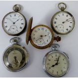 Five pocket watches for spares and repairs. Ingersoll Triumph, Belmont etc