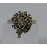 14ct gold fancy diamond cluster ring, approximately 0.80ct. Size U