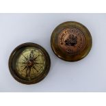 Leather cased brass marine compass