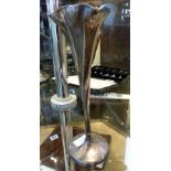 Art Nouveau hallmarked silver trumpet vase with fluted form marks rubbed A/F, 60g