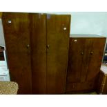 Walnut double wardrobe180 x 120cm and matching tallboy 147 x x 82cm