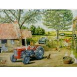 Limited edition print of Massey Ferguson tractor signed by T Mitchell