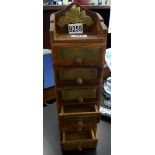 Culperer vintage spice rack and drawers with brass name plates