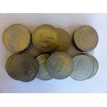 Fourteen £5 coins