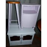 Two cupboards and a stool