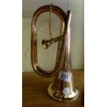 Copper and brass bugle stamped for Boosey & Co