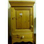 Pine wall hanging cupboard with single drawer