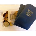 Modern pre decimal British coinage and a British military one shilling note