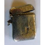 Silver vesta case, Birmingham 1901 with wild west scene