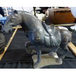 Large cast metal model of a horse, Tang Dynasty style