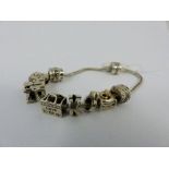 Sterling silver Rhona Sutton charm bracelet