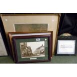 Eleven pictures including watercolour and a hunting plaque