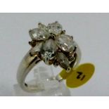 Silver CZ cluster ring, size O