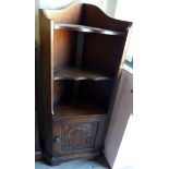 Oak corner shelves with cupboard H ~ 130cm