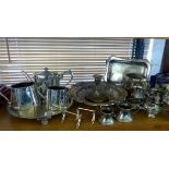 Quantity of silver plate including trays, teaset etc