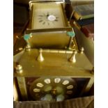 Seven brass carriage clocks