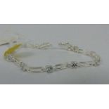 Silver ladies CZ stone set bracelet