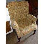 Upholstered button back armchair