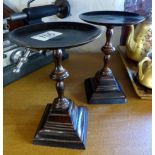 Pair of bronzed candle holders