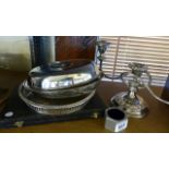 Silver plated items including candelabra and cutlery