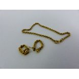 9ct gold rope bracelet and earring set