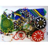 Tray of South African tribal beadwork jewellery