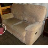 Two seater double recliner settee
