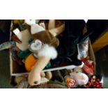 Large quantity of Ty Beanie Babies, most with tags in perspex case as new