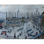 Signed Lowry print of Lowry factory painting