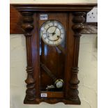 Vienna wall clock with key and pendulum