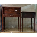 Two oak sewing boxes