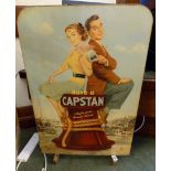 Original hardboard mounted 1950s Capstan cigarettes advertisement