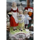 Ceramic figure depicting three girls with basket and flowers by Yardley English Lavender