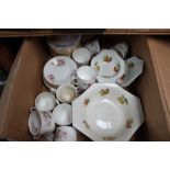 Box of mixed ceramics including Coalport etc