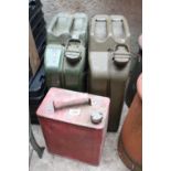 Three vintage jerry cans