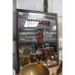 Oak framed mirrored advertising sign for Beefeater Dry Gin