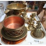 Quantity of brass and copper items