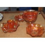 Small quantity of Carnival glass