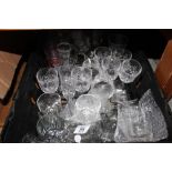 Box of mixed crystal and glass including decanters