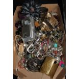 Box of unsorted costume jewellery