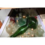 Quantity of vintage glass bottles