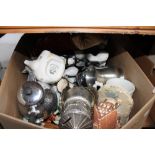 Box of ceramics and miscellaneous items