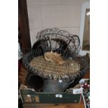 Wire baskets and ceramics etc