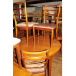 Circular G~Plan ? teak extendable dining table and four chairs