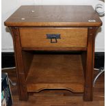 Oak bedside table / lamp table by Sherry Furniture H 60 x W 56cm