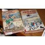 First edition Rat a Tat mystery and a second edition Billoby Fair books by Enid Blyton with dust
