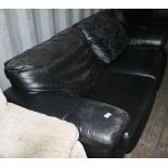 Two seater black settee