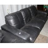 Three seater black settee