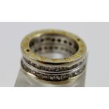 Silver Bulgari stone set ring, size P/Q